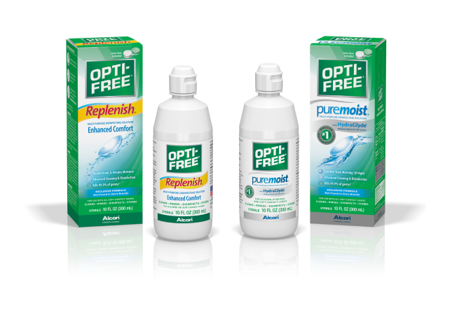 OPTI-FREE®  Replenish and puremoist contact lens solutions  and rewetting drops