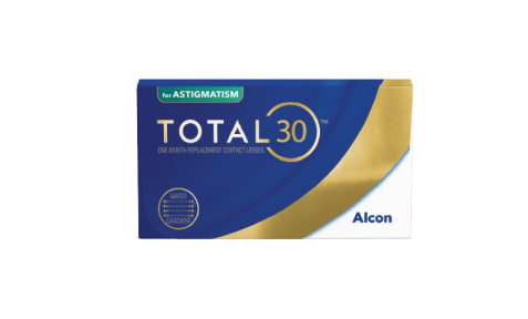 Produktverpackung für Total30 für Astigmatismus Monatskontaktlinsen von Alcon