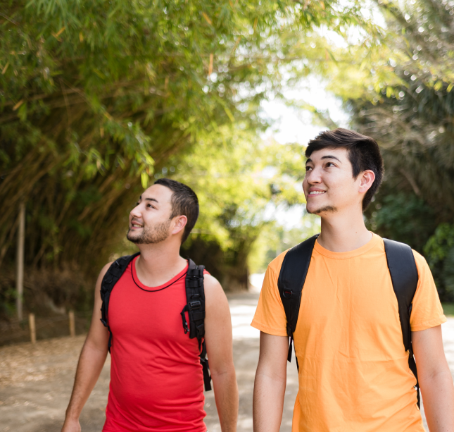 Men hiking