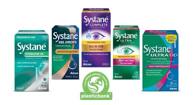 Systane eye care range that are Certified Plastic Neutral by Plastic Bank