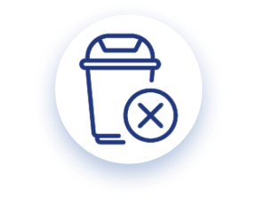 Blue waste reduction icon