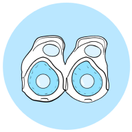 Graphic of preparation steps for contact lens inserting