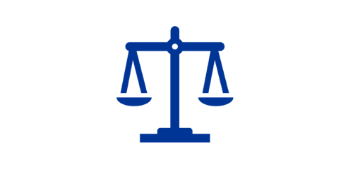Blue logo of a weight scale