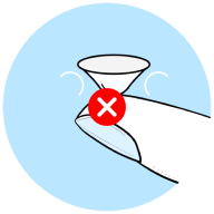 Graphic of preparation steps for contact lens inserting