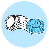 Graphic of preparation steps for contact lens inserting