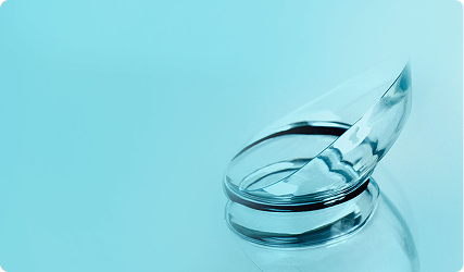 Image of lens on blue background