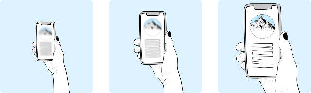 Graphics of three phones