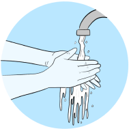 Graphic of preparation steps for contact lens removal
