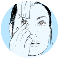 Graphic of preparation steps for contact lens removal