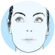 Graphic of preparation steps for contact lens inserting