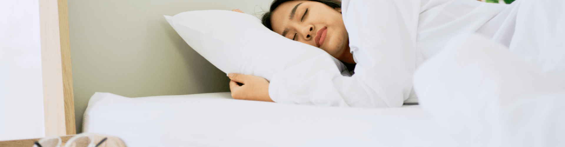 Sleeping person in bed