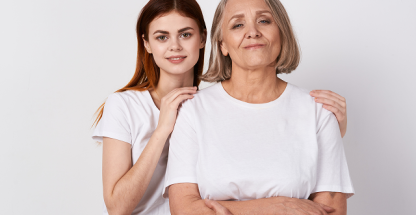 Smiling mother with her daughter