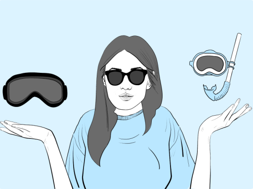 Woman considering the advantages with contact lenses compared to glasses