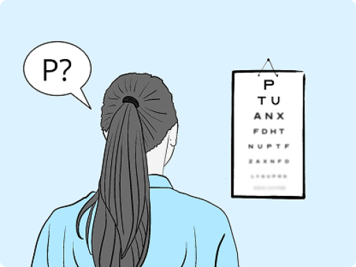 Woman during an eye exam