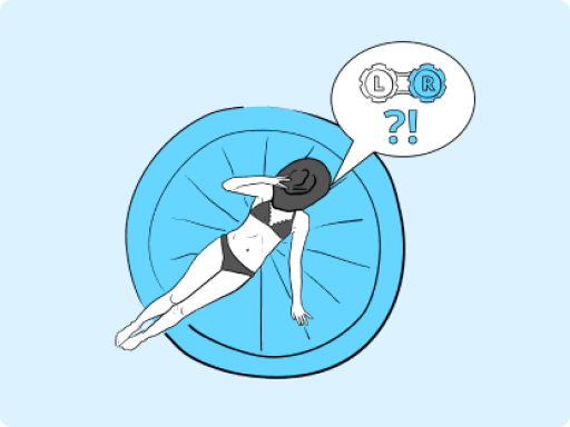 Woman at the pool thinking about contact lenses