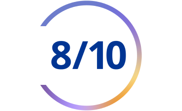 Graphique circulaire indiquant « 8/10 »