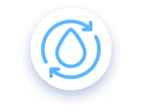 Blue drop and blue arrows icon