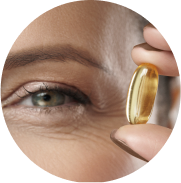 Close-up of eye and tablet