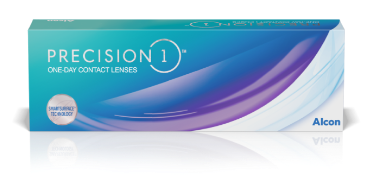 Boîte de produit pour les lentilles de contact journalières Precision1 par Alcon