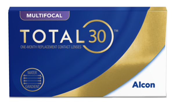 Boîte de produit pour les lentilles de contact mensuelles Total30 Multifocal par Alcon