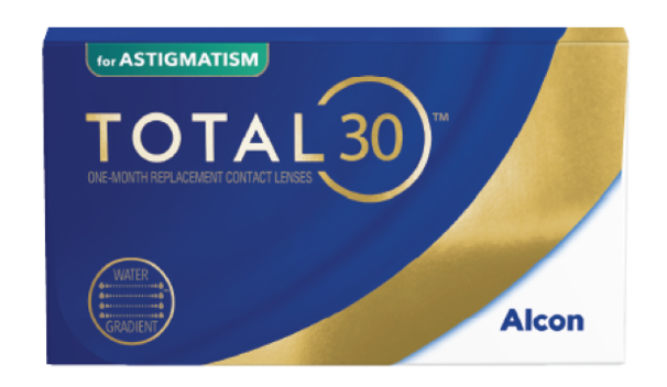 product box for Total30 for Astigmatism monthly contact lenses by Alcon