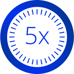 5x icon in blue circle