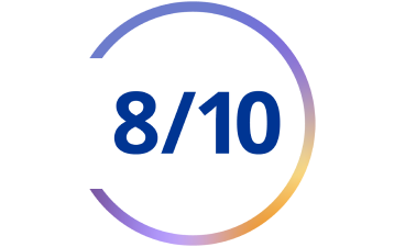 Graphique avec texte : 8 sur 10