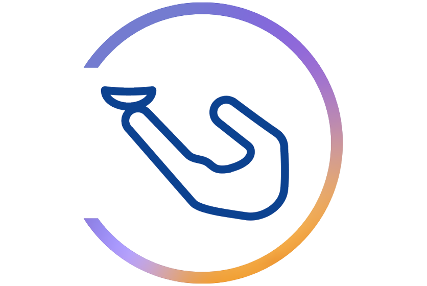 Icon of a hand holding a contact lens