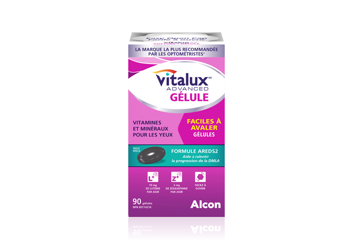 Boîte de produit pour la vitamine et le minéral oculaires Vitalux Advanced Gélule d'Alcon
