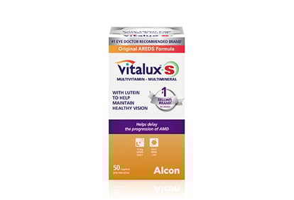 Vitalux-S multivitamin and multimineral eye supplement with lutein, designed to help maintain healthy vision and support AMD management.