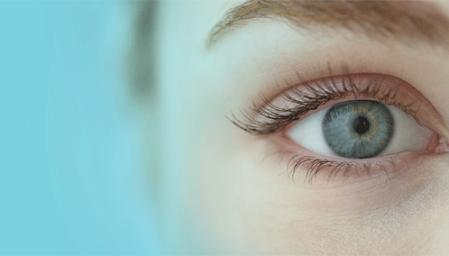 close up blue eye woman