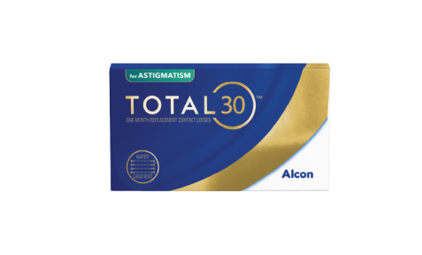 Produktverpackung für Total30 für Astigmatismus Monatskontaktlinsen von Alcon