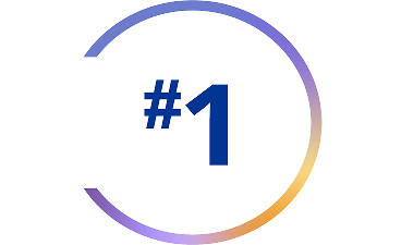 Kreisförmiges Symbol mit der Kennzeichnung „#1“, dargestellt in einem Ring mit Farbverlauf.