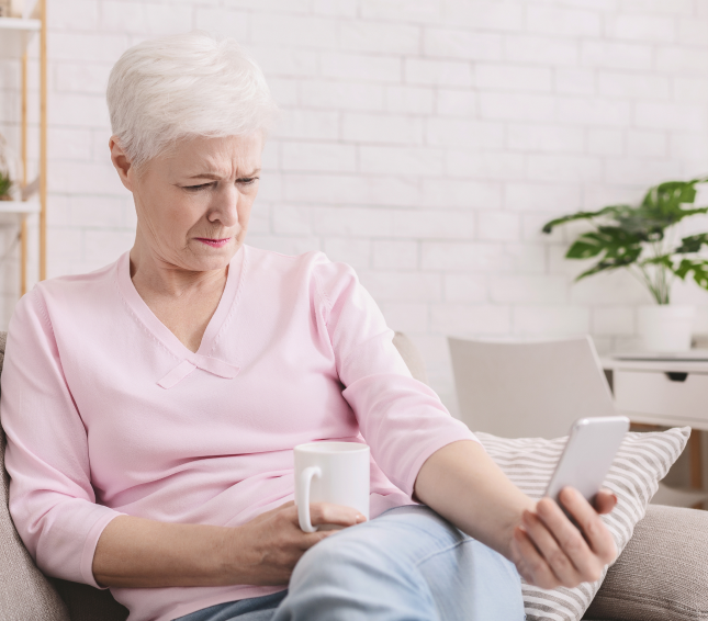 Older woman with phone