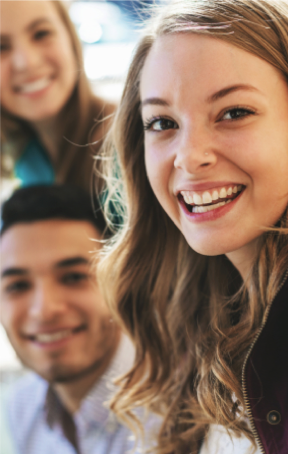 Smiling young people