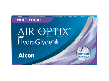 AIR OPTIX plus HydgraGlyde MULTIFOCAL pack shot