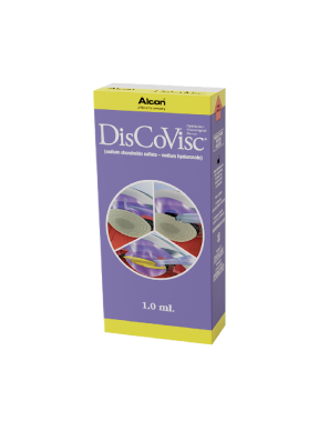 DisCoVisc Verpackung. Dieses Produkt enthält 1ml DisCoVisc.