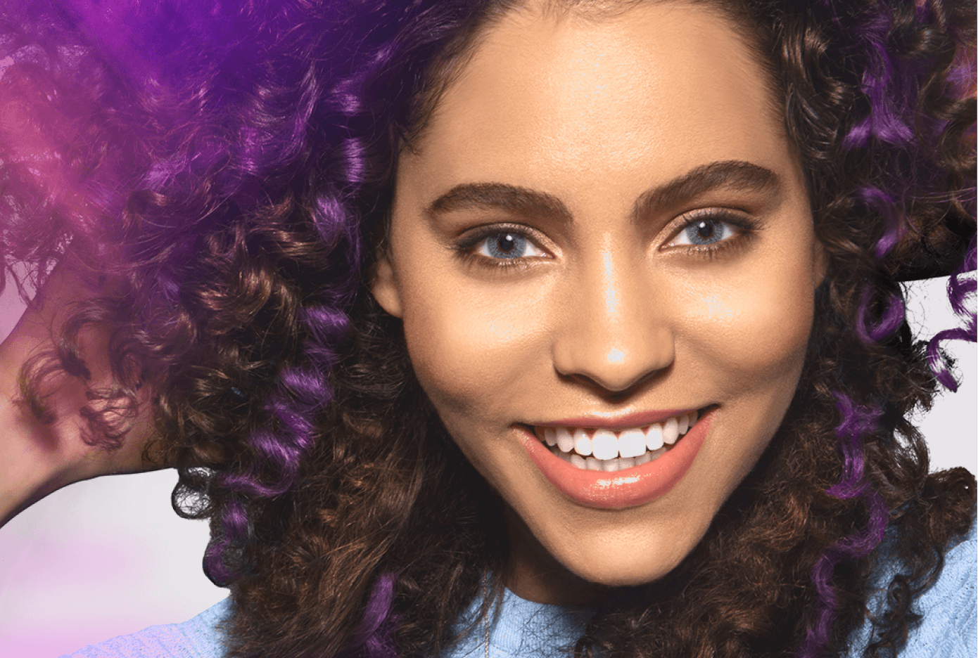 Woman wearing color contact lenses