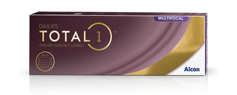 Produktverpackung für Dailies Total1 Multifocal Tageskontaktlinsen von Alcon