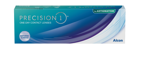Produktverpackung für Precision1 Toric Tageskontaktlinsen von Alcon
