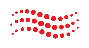 Rotes Punktmuster in Form einer geschwungenen Lichtwelle.