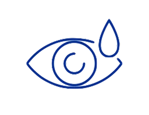 Augensymbol mit einem Tropfensymbol oben rechts