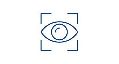 Augensymbol umgeben von einem Fokussierungsrahmen