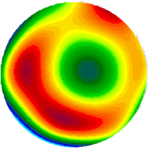 arbcodierte Wavefront-Aberrationskarte des Auges.