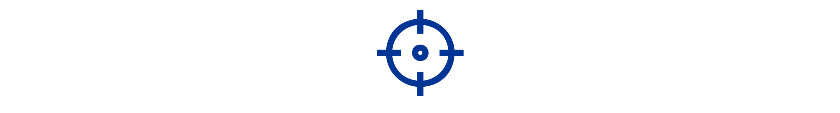 A blue icon of a bullseye target