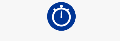 Icono azul de un reloj. 