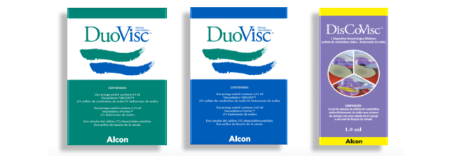 Imagen de producto de los viscoelásticos oftálmicos de Alcon: DuoVisc, DisCoVisc