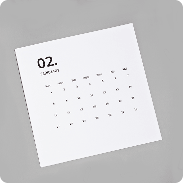 Ilustración de un calendario mensual, representando el programa de reemplazo mensual de las lentes de contacto AIR OPTIX COLORS.