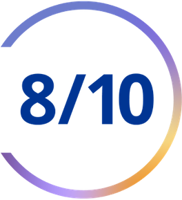 Gráfico con texto: 8 de cada 10