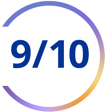 Gráfico con texto: 9 de cada 10